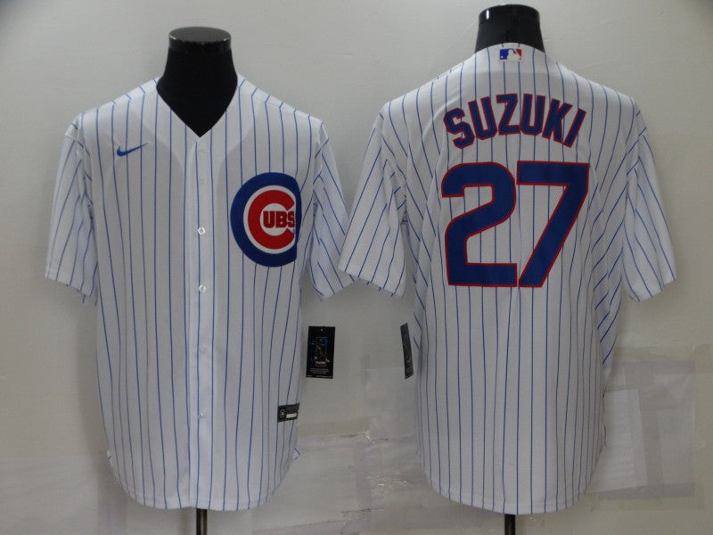 Men's Chicago Cubs Seiya Suzuki #27 White Baseball Jersey